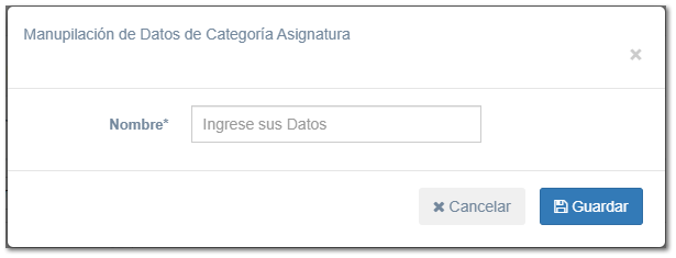 5.2.2. Categoría de Asignaturas