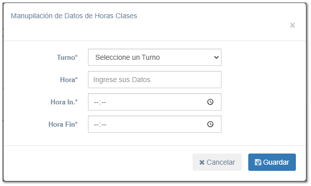 5.7.3. Horas de Clase